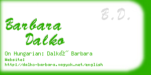 barbara dalko business card